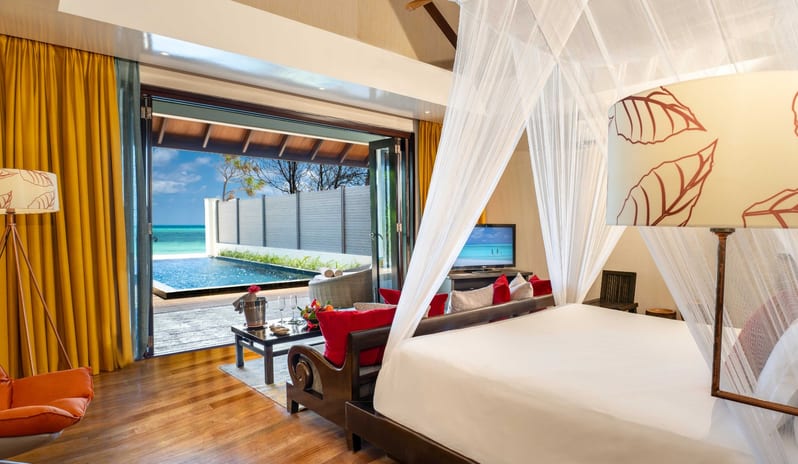 Atmosphere Kanifushi - Kanifushi Beach Villa with Pool View from the Bedroom